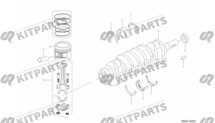 Вал коленчатый и поршень Lifan X50